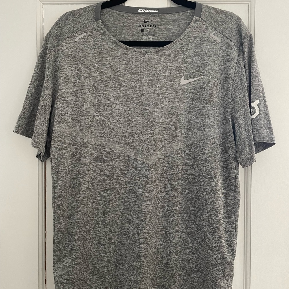 Nike Men's Gray Dri-FIT Running Shirt - Peloton Editon